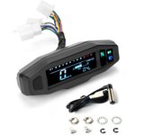 Mini medidor Universal LCD Digital para motocicleta, velocímetro, odómetro Digital, Motor eléctrico para bicicleta negro