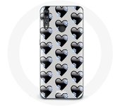 Coque pour Huawei p30 lite Fond de coeurs noirs