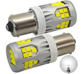 2 bombillas LED P21W BA15S 10-50 V sin error 3000 lm blanco intenso todoterreno
