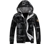 Chaqueta acolchada de algodón estampada para hombre, chaqueta acolchada de algodón corta y gruesa de invierno, chaqueta acolchada de algodón de plumón para hombre M