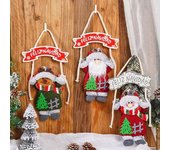 Adornos colgantes para árbol de Navidad, muñeco de nieve, oso, reno, muñeco de nieve de peluche, para el hogar, la oficina, la ventana y la pared en invierno C