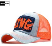 [NORTHWOOD] Gorra de verano para hombres y mujeres, gorra de béisbol de malla, gorra Snapback para papá, sombrero de verano para niñas KING 55-61 cm rosa brillante
