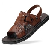 Sandalias de playa de súper fibra para hombre, sandalias y pantuflas de estilo nuevo de verano de tendencia para hombre, sandalias de doble propósito, cómodas y casuales. 38