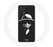 Funda Maniacase para Samsung Galaxy A32 4G Monkey D. Luffy blanco y negro