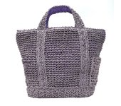 2819 Mini bolso de mano de papel ligero, tipo cesta para delicatessen, tejido a mano [Rootote] (Lavanda) lavanda