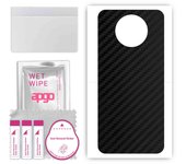 apgo Protective Skin Sticker for the back compatible with Xiaomi Redmi Note 9 5G, Wrap Film, Foil, Vinyl - Pattern Carbon Black