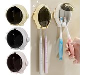 Soporte para cepillo de dientes eléctrico sin perforaciones, estante colgante de pared, organizador de baño amarillo
