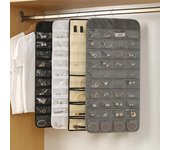 Estante de joyería de pared de gran capacidad, organizador de joyas para armario, bolsa colgante, almacenamiento multiusos, organización de almacenamiento para el hogar negro