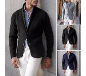 Abrigo grueso y cálido para hombre, chaqueta clásica de color liso con cierre de 2 botones, abrigo ajustado con cuello alto para trabajo informal, abrigo de calle cálido para otoño e invierno XXXL negro