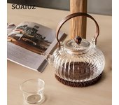 1 tetera de vidrio para hervir, tetera de cerámica eléctrica para el hogar, tetera transparente de alta temperatura, tetera de crisantemo de borosilicato alto