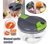 Picadora manual de alimentos, cortadora de verduras con cuerda de tracción manual, picadora de cebollas, ajo, frutas, hierbas, frutos secos, procesador de alimentos de cocina verde