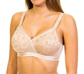 Sujetador sin aros con copas y tejido de encaje P001Z para Mujer 90 COPA E beige