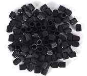 100 Uds. Tapa de vástago de válvula de neumático de rueda de camión de motocicleta de coche de plástico negro