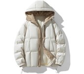 Abrigo con capucha de invierno 2024 para hombre, chaqueta cálida de moda de alta calidad, parka gruesa informal, chaquetas de invierno para hombre, abrigo cálido S-4Xl XXXL blanco