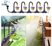 Boquilla atomizadora de latón flexible de 20-5 piezas con conexión en T de manguera de 8 mm para sistema de riego de jardín.