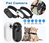 Cámara de collar inalámbrica HD 1080P, sin necesidad de WiFi, para perros y gatos, ideal como regalo de cumpleaños. No card blanco