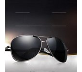 Gafas de sol polarizadas retro que cambian de color para conducir para hombres Standard Black-Gray Lens