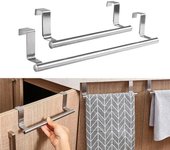 1 toallero de acero inoxidable para baño, soporte para toallas, armario de cocina, organizador para colgar en la puerta, estante montado en la pared