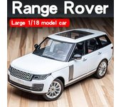 Nuevo Grande 1:Land Rover Range Rover SUV todoterreno de 18 pulgadas, modelo de coche de aleación fundido a presión, colección estática, sonido y luz, juguete para niños, regalo para niño blanco