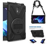 Funda de tableta para Samsung Galaxy Tab Active5 SM-X306B Funda de silicona suave para iPad para Samsung Tab Active3 5 Cordón cruzado Funda para tableta con soporte invisible For Samsung Tab Active 3 verde