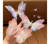 Pinzas para el cabello de mariposa móviles coreanas para niñas, alas de doble capa, pinzas para el cabello con perlas, accesorios para el cabello para niñas y niños