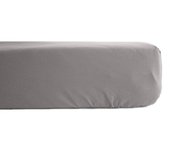 Drap housse percale pur coton 80 fils/cm² Vent du sud - Cendre - 90 x 190 cm bonnet de 35 cm