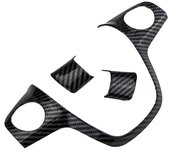 Funda para volante de fibra de carbono, 3 uds., compatible con Ford Focus Escape Kuga c-max