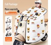 Edredón para parabrisas de coche eléctrico para padres e hijos: Funda para batería de motocicleta, impermeable y resistente al viento, gruesa, de terciopelo invernal, para primavera y otoño. Cape Style