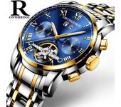 Reloj mecánico automático Tourbillon para hombre de acero inoxidable sólido de marca multifuncional ONTHEEDGE