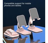 Soporte universal de estabilidad para teléfono móvil, tamaño antideslizante, compacto, plegable, para tableta, soporte para teléfono móvil blanco