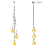 Pendientes - PERLINEA - Perlas Cultivadas Auténticas - 5-6 mm - Oro Blanco - 2 años de garantía