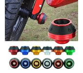 1/2 piezas de protector de choque para motocicleta, almohadilla de protección para ruedas, deslizador de marco de neumático para motocicleta, accesorios coloridos para equipo de motocicleta rojo
