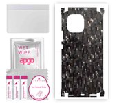 apgo Protective Skin Sticker for the back+sides compatible with Xiaomi Mi 11, Full Wrap Film, Foil, Vinyl - Pattern Carbon Black Pixel