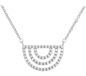 Altesse [Q7938] - Collier Argent 'Sissi' blanc argenté (rhodié) - 18x11 mm blanco