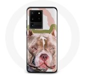 Coque pour Samsung Galaxy S20 Ultra Chien de Pitbull marron