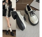 Zapatos góticos de plataforma Lolita para mujer, zapatos de tacón con cordones de charol liso de estilo universitario para mujer, zapatos para uniforme escolar japonés 2024 35 beige