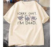 Camiseta de zarigüeya para amantes de las zarigüeyas, divertida camiseta gráfica, camisetas para ataques de ansiedad, camisetas gráficas de manga corta de algodón, ropa de calle S beige