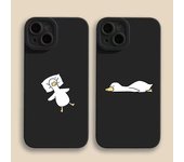 Animación de moda suave y encantador teléfono para Iphone 14 11 Plus Mini 12 Max 6 XS 7X8 13 Pro 6s XR funda de silicona recta de TPU 7 8 Se 2020 2022 negro