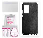 Adhesivo protector apgo para la parte trasera y laterales compatible con Samsung Galaxy Note 20 Ultra, película envolvente, lámina de vinilo - Patrón de cuero negro