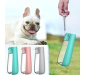Dispensador de agua portátil para perros pequeños y grandes, cuenco plegable para cachorros, senderismo al aire libre, suministros para mascotas Bulldog francés 550ml verde