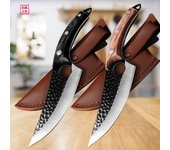 Cuchillo de deshuesado hecho a mano de acero inoxidable para Chef, cuchillo de pesca, cuchillo de carnicero, cortador de cocina marrón