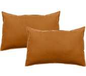 Lot de 2 taies d’oreiller Palace pur coton 63 fils/cm² Vent du sud - Palace Terre Cuite - 50 x 70 cm