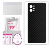 apgo Protective Skin Sticker for the back compatible with LG Q92 5G, Wrap Film, Foil, Vinyl - Pattern Carbon Black