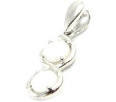 Les Trésors De Lily [I2616] - Pendentif Argent artisanal 'Déesse Opale' blanc argenté (rhodié) - 22x7 mm