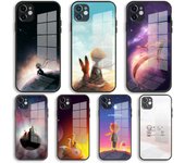 Funda de silicona de cristal suave transparente del Principito Fox para Iphone 14 13 12 11 Pro X Xs Max Xr 8 7 Plus Se 11 12 Mini funda negra iphone XS