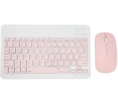 Conjunto de teclado y ratón inalámbricos de 10 pulgadas para ordenador, tableta, teléfono móvil y ordenador. color rosa