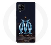 Coque Maniacase pour Samsung Galaxy A42 5g OM logo bleu et dorée stade