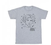 Star Wars Girls Episode IV: A New Hope Leia Christmas Sketch Cotton T-Shirt 9-11 Years blanco