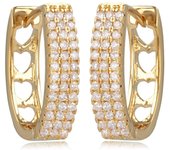 Les Trésors De Lily [R2051] - Pendientes de aro chapados en oro 'Sissi' oro blanco - 18x14x5 mm blanco