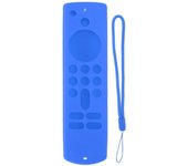 Funda de silicona para control remoto de Fire TV Stick, funda protectora de silicona antideslizante con cordón de 3.º grado. azul